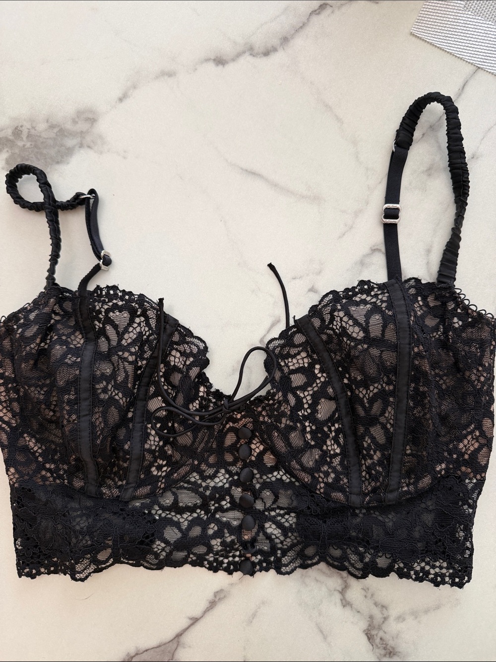 For Love & Lemons Black Lace Wired Bralette